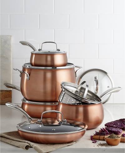Copper Translucent 11 Piece Cookware Set