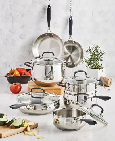 Belgique Stainless Steel 12 Piece Cookware Set, Created for Macy's