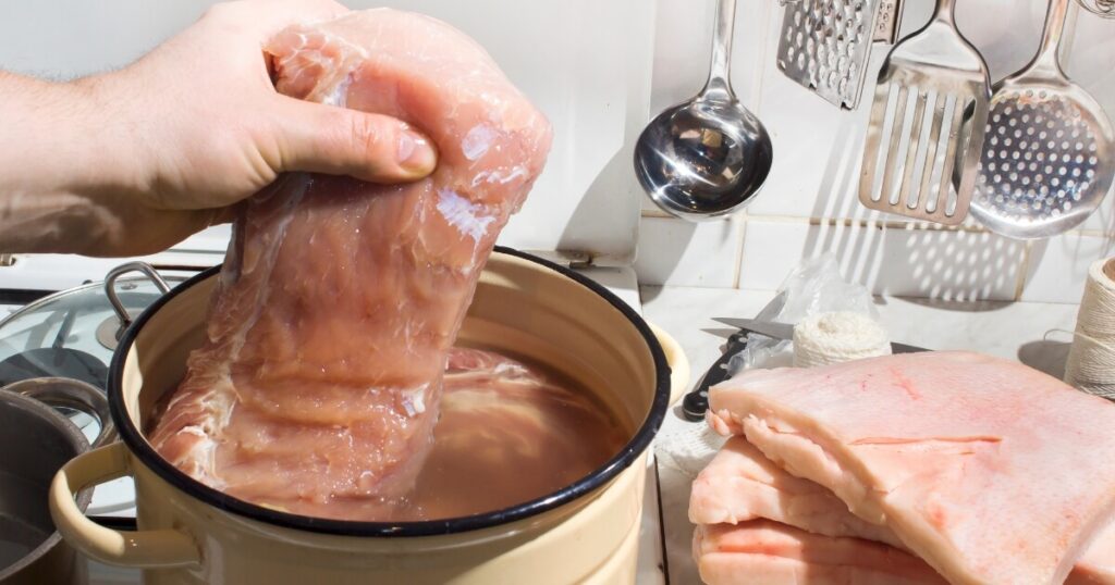brining pork in salt liquid