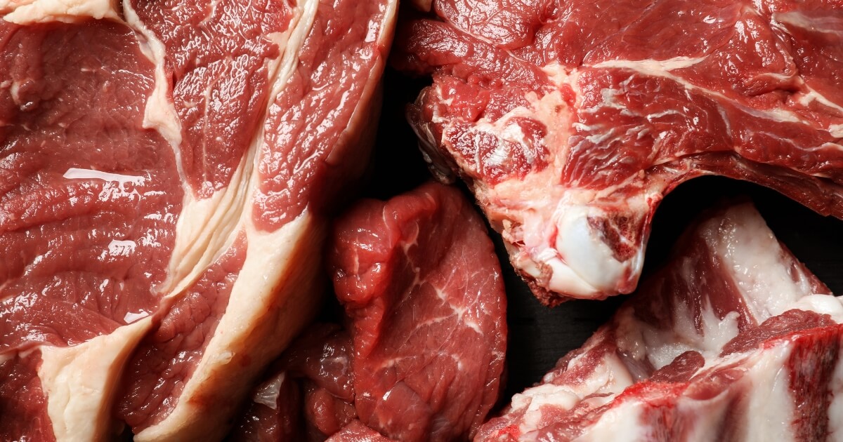 close-up of beef cuts