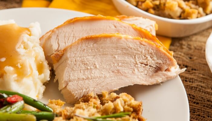 cooked and sliced turkey breast