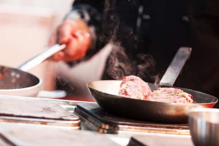 Cooking Meat In Carbon Steel Pan
