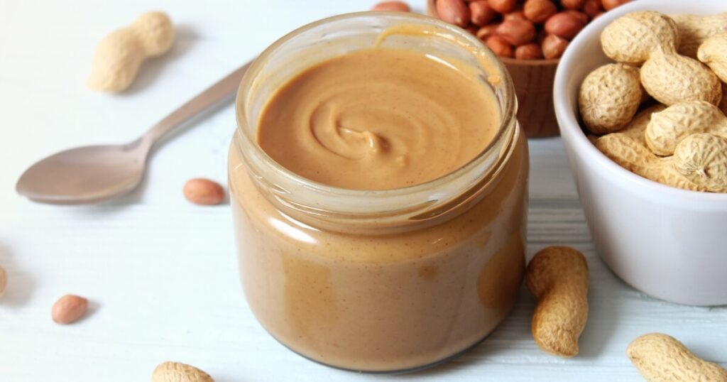 jar of opened peanut butter