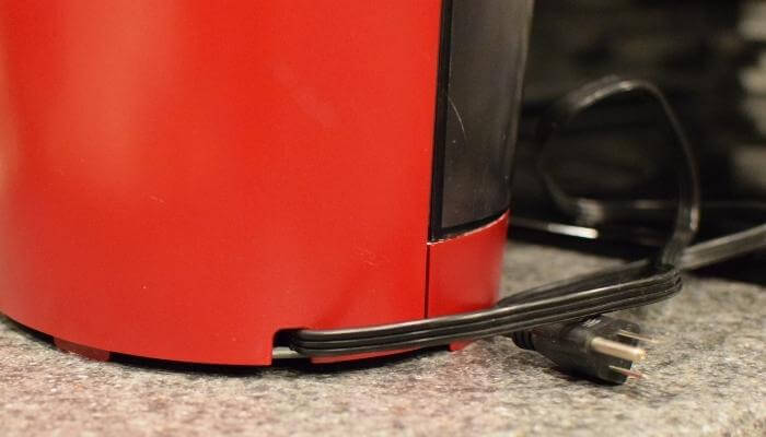 Keurig power cable on table