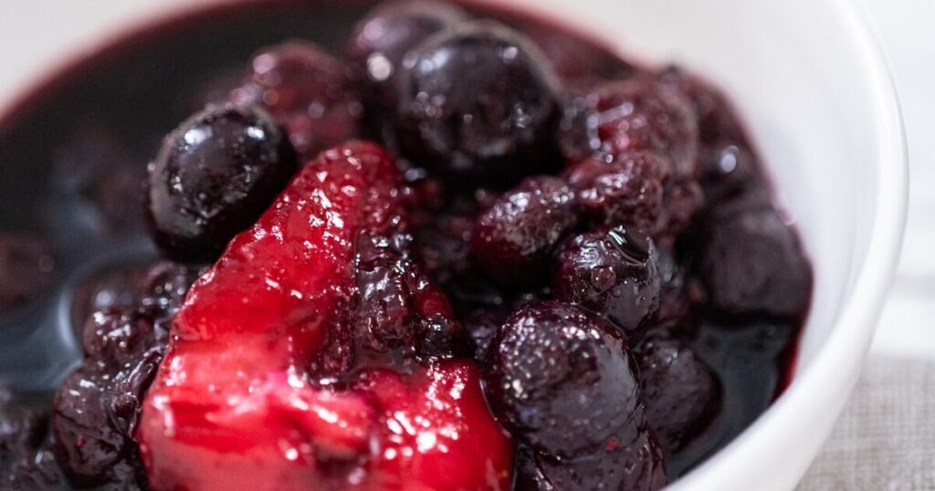 macerated berries in juices