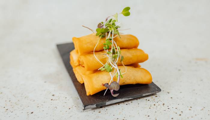Spring Rolls On A Plate