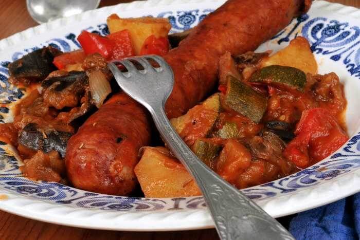 ratatouille with Italian sausage