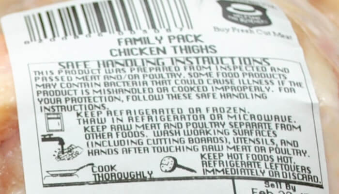 safe handling instructions chicken label