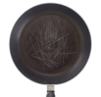 scratched non stick pan