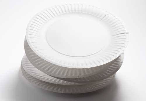 stack of paper plates