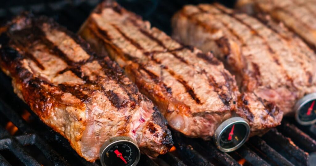 steak grill marks close-up