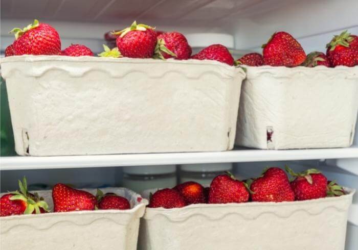strawberries in refrigerator