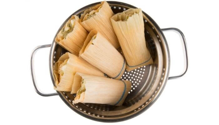 tamales standing upright